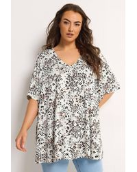 Yours - Leopard Print Pleat Front Top - Lyst