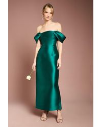 Coast - Honoured Twill Bardot Column Midi Bridesmaid Dress - Lyst