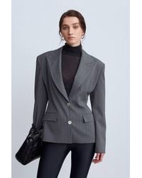 Dilvin - Fitted Crepe Blazer With Shawl Collar - Lyst