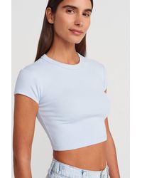 Dilvin - Slim Fit Crop Crew Neck T-Shirt - Lyst