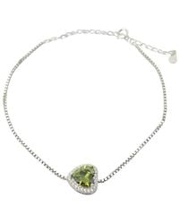 Harfi - Peridot August Birthstone Love Heart Charm Sterling Bracelet - Lyst