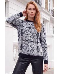 Roman - Fluffy Pattern Knit Jumper - Lyst