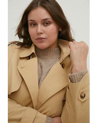 Oasis - Curve Belted Button Detail Trench Coat - Lyst