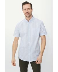 MAINE - Cotton Double Stripe Short Sleeve Shirt - Lyst