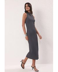 WOVCOR - Ribbed High Neck Sleeveless Maxi Dress - Lyst