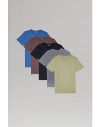 Burton - Regular Fit Navy Charcoal Blue Khaki And Burgundy 5 Pack T-shirt - Lyst
