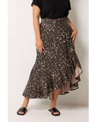 Yours - Leopard Print Ruffle Maxi Skirt - Lyst