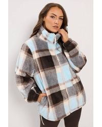 Yours - Checked Zip Through Fleece - Lyst