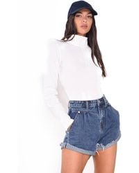 Shnoo - Mid Stonewash High Waisted Denim Shorts - Lyst