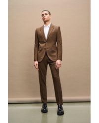 Burton - Slim Fit Brown Suit Jacket - Lyst