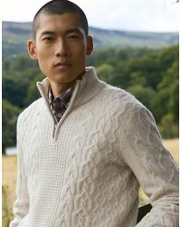 Threadbare - Cable Knit Quarter Zip Jumper - Lyst