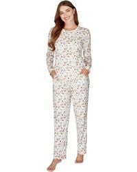 Wisteria Lane - Golden Leaves Long Sleeve Stretch Jersey Pyjama Set - Lyst