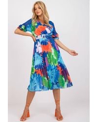 Love Lace - Viscose Wrap Short Sleeve Dress - Lyst