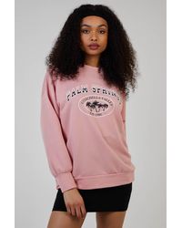 Pink Vanilla - Palm Spring Varsity Sweatshirt - Lyst