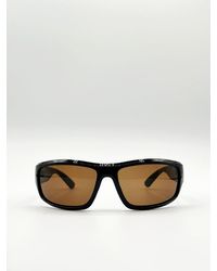 SVNX - Racer Style Sunglasses With Brown Lenses - Lyst
