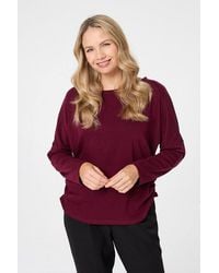 Izabel London - Relaxed Batwing Sleeve Slouchy Jumper - Lyst