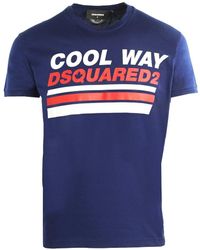 DSquared² - Very Very Dan Fit Cool Way Blue T-shirt - Lyst