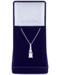 Jon Richard - Silver Plated Cubic Zirconia Crystal Emerald Cut Pendant Necklace - Gift Boxed - Lyst