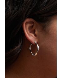Simply Silver - Recycled Sterling Silver 925 Square Twist Hoop Earrings - Lyst