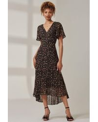Jolie Moi - Meagan V-Neck Chiffon Maxi Dress - Lyst