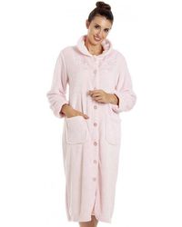 CAMILLE - Classic Supersoft Fleece Button Up Housecoat - Lyst