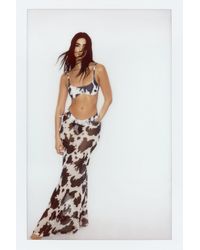 Nasty Gal - Cow Print Underwire Bikini And Mesh Maxi Skirt 3pc Set - Lyst