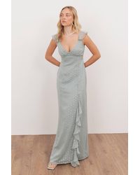 Anaya with love - Strappy V Neck Ruffle Maxi Dress - Lyst