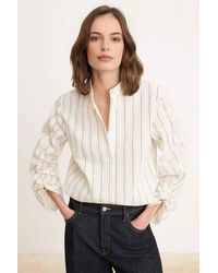 WOVCOR - Relaxed Fit Long Sleeve Gathered Detail Shirt - Lyst