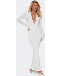 EGO - Long Sleeve Ruched Maxi Dress - Lyst