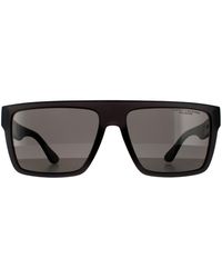 Tommy Hilfiger - Rectangle Matte Grey Grey Polarized Sunglasses - Lyst