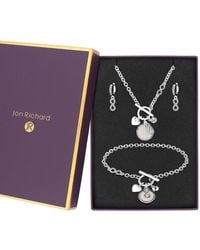 Jon Richard - Silver Infinity And Pearl Trio Set - Gift Boxed - Lyst