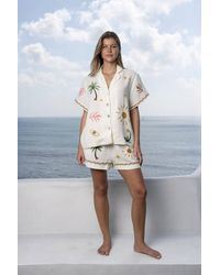 The Night Store - Tropical Muslin Pyjama Short Set - Lyst