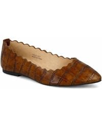 Spot on - Croc Effect Scalloped Edge Ballet Pumps - Lyst