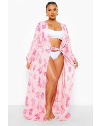 Boohoo - Plus Paisley Print Beach Kimono - Lyst