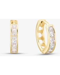 T.H.Baker - 9Ct 11Mm Crystal Huggie Hoop Earrings 1.57.9699 - Lyst