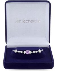 Jon Richard - Rhodium Plated Lavender Mixed Stone Toggle Bracelet - Gift Boxed - Lyst