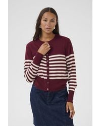 Kaffe - Kalizza Striped Long Sleeve Cardigan - Lyst