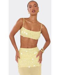 EGO - Strappy Straight Neck Sequin Bralet - Lyst