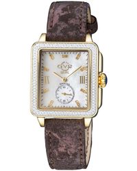 Gv2 - Bari Diamond Mother Of Pearl Leather Strap Swiss Quartz Watch - Lyst