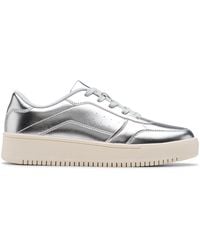 Clarks - Barley Step Youth Metallic Trainers, Lace Up - Lyst