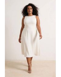 WOVCOR - Embellished High Neck Sleeveless Midi Dress - Lyst
