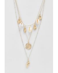 Boohoo - Shell Charm Multilayer Necklace - Lyst