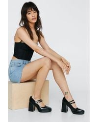 Nasty Gal - Flared Heel Mary Jane Patent Shoes - Lyst