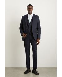 Burton - Slim Fit Navy Fine Stripe Suit Jacket - Lyst