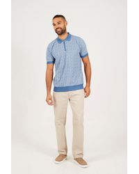 Brave Soul - Short Sleeve Jaquard Knitted Polo Shirt - Lyst