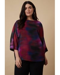 Wallis - Curve Berry Ombre Overlayer Top - Lyst