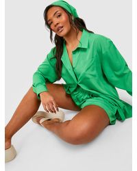 Boohoo - Plus Shirt & Shorts Two-piece With Headscarf - Lyst
