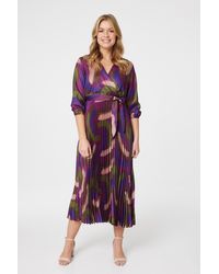 Izabel London - Printed 3/4 Sleeve Midi Wrap Dress - Lyst