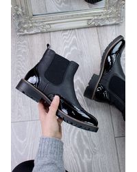 AJVANI - Low Heel Pull On Brogue Ankle Chelsea Boots - Lyst