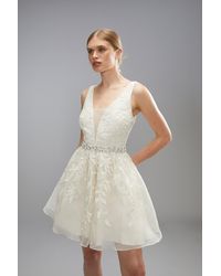 Coast - Premium Embellishment Mini Dress With Full Skirt - Lyst